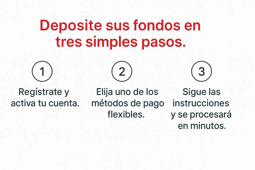 Pasos para realizar un depósito mínimo